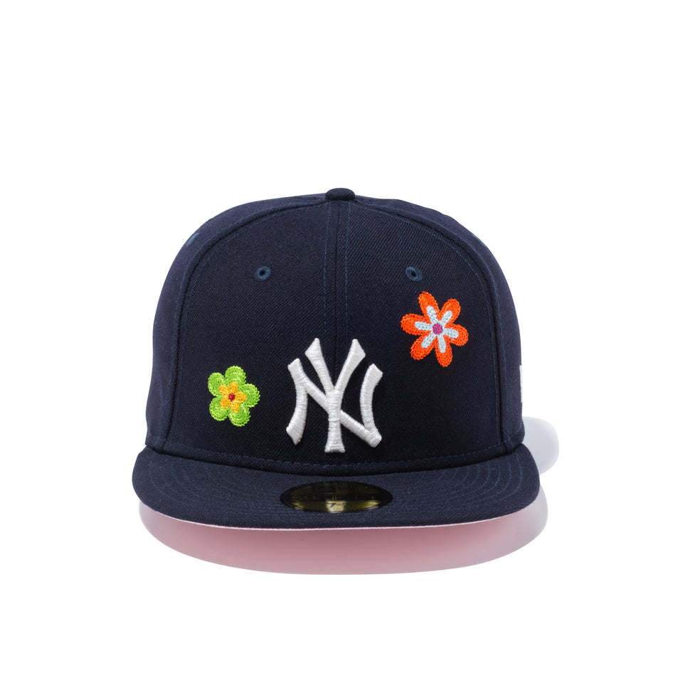 59FIFTY Chain Stitch Floral ニューヨーク・ヤンキース ピンクアンダーバイザー