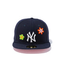 59FIFTY Chain Stitch Floral ニューヨーク・ヤンキース ピンクアンダーバイザー