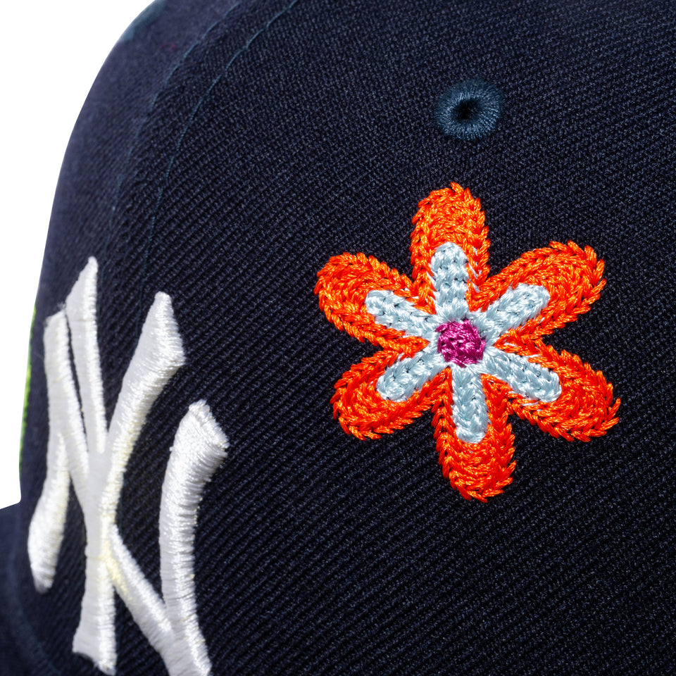 59FIFTY Chain Stitch Floral ニューヨーク・ヤンキース ピンクアンダーバイザー