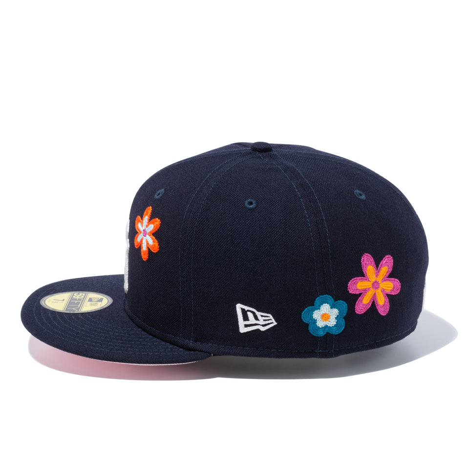 59FIFTY Chain Stitch Floral ニューヨーク・ヤンキース ピンクアンダーバイザー