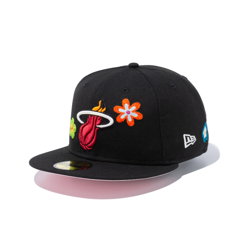 59FIFTY Chain Stitch Floral マイアミ・ヒート ピンクアンダーバイザー