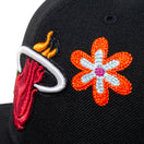 59FIFTY Chain Stitch Floral マイアミ・ヒート ピンクアンダーバイザー