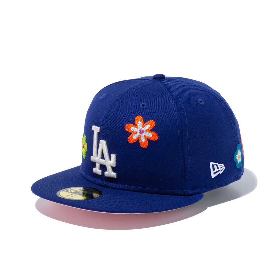 59FIFTY Chain Stitch Floral ロサンゼルス・ドジャース ピンクアンダーバイザー
