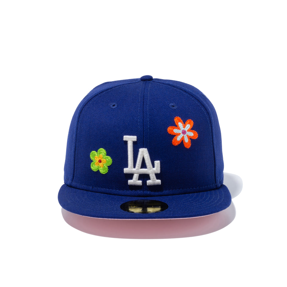59FIFTY Chain Stitch Floral ロサンゼルス・ドジャース ピンクアンダーバイザー