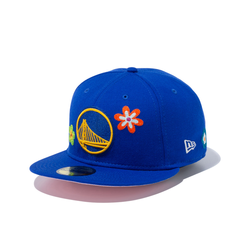 59FIFTY Chain Stitch Floral ゴールデンステート・ウォリアーズ ピンクアンダーバイザー