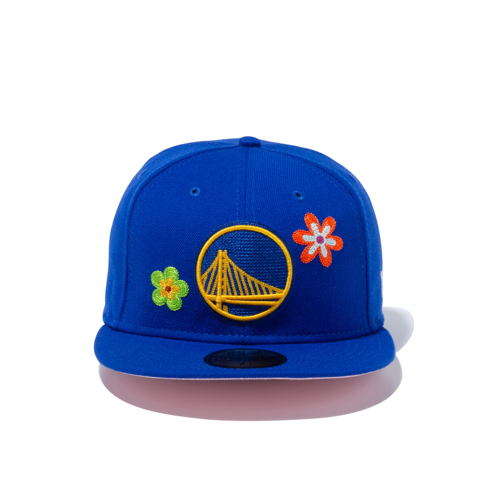 59FIFTY Chain Stitch Floral ゴールデンステート・ウォリアーズ ピンクアンダーバイザー