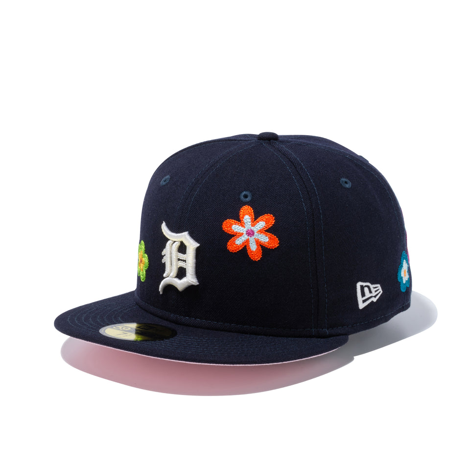 59FIFTY Chain Stitch Floral デトロイト・タイガース ピンクアンダーバイザー
