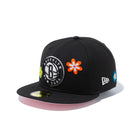 59FIFTY Chain Stitch Floral ブルックリン・ネッツ ピンクアンダーバイザー