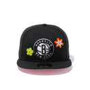 59FIFTY Chain Stitch Floral ブルックリン・ネッツ ピンクアンダーバイザー