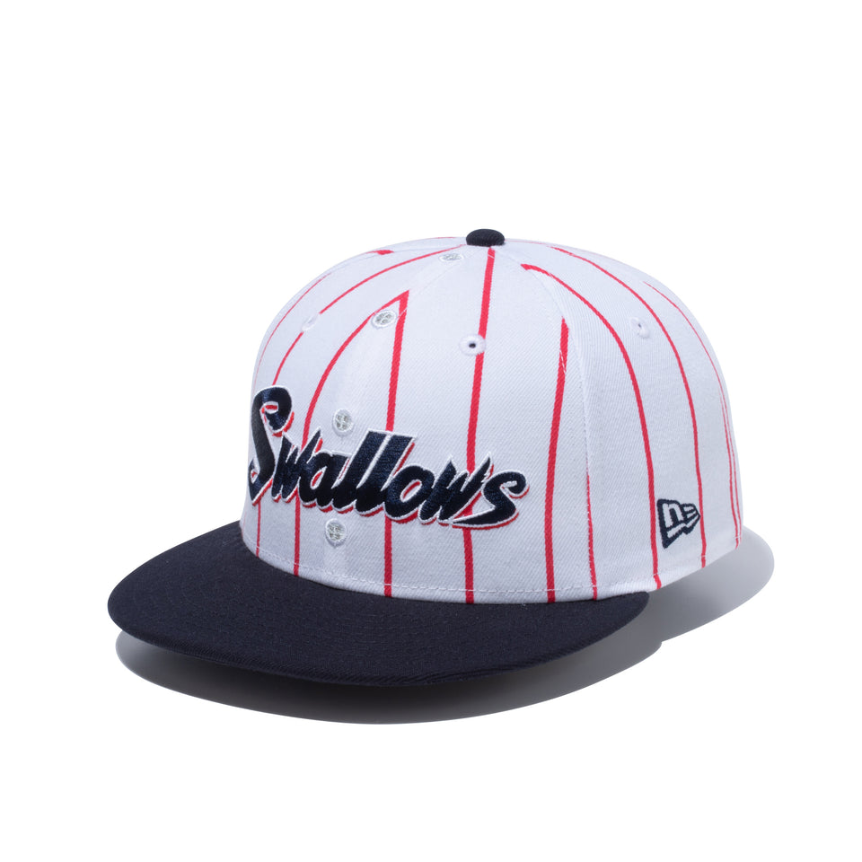 9FIFTY 東京ヤクルトスワローズ ユニフォーム ホワイト / スカーレットピンストライプ ネイビーバイザー | NEW ERA ニューエラ公式オンラインストア
