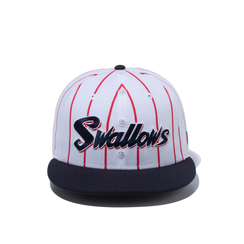 9FIFTY 東京ヤクルトスワローズ ユニフォーム ホワイト / スカーレットピンストライプ ネイビーバイザー