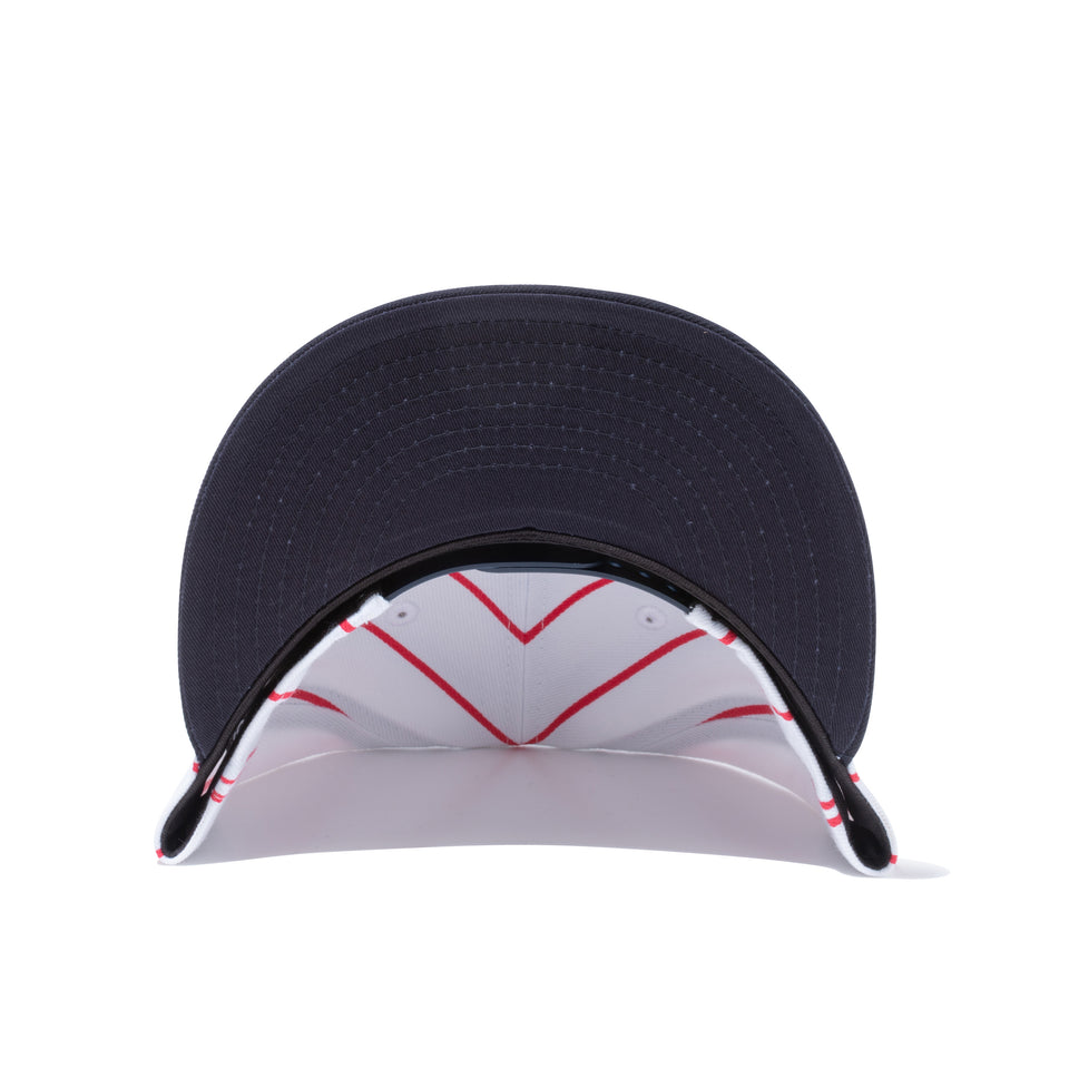9FIFTY 東京ヤクルトスワローズ ユニフォーム ホワイト / スカーレットピンストライプ ネイビーバイザー