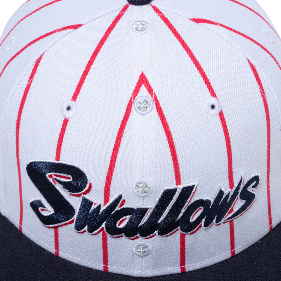 9FIFTY 東京ヤクルトスワローズ ユニフォーム ホワイト / スカーレットピンストライプ ネイビーバイザー