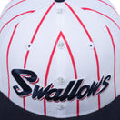 9FIFTY 東京ヤクルトスワローズ ユニフォーム ホワイト / スカーレットピンストライプ ネイビーバイザー