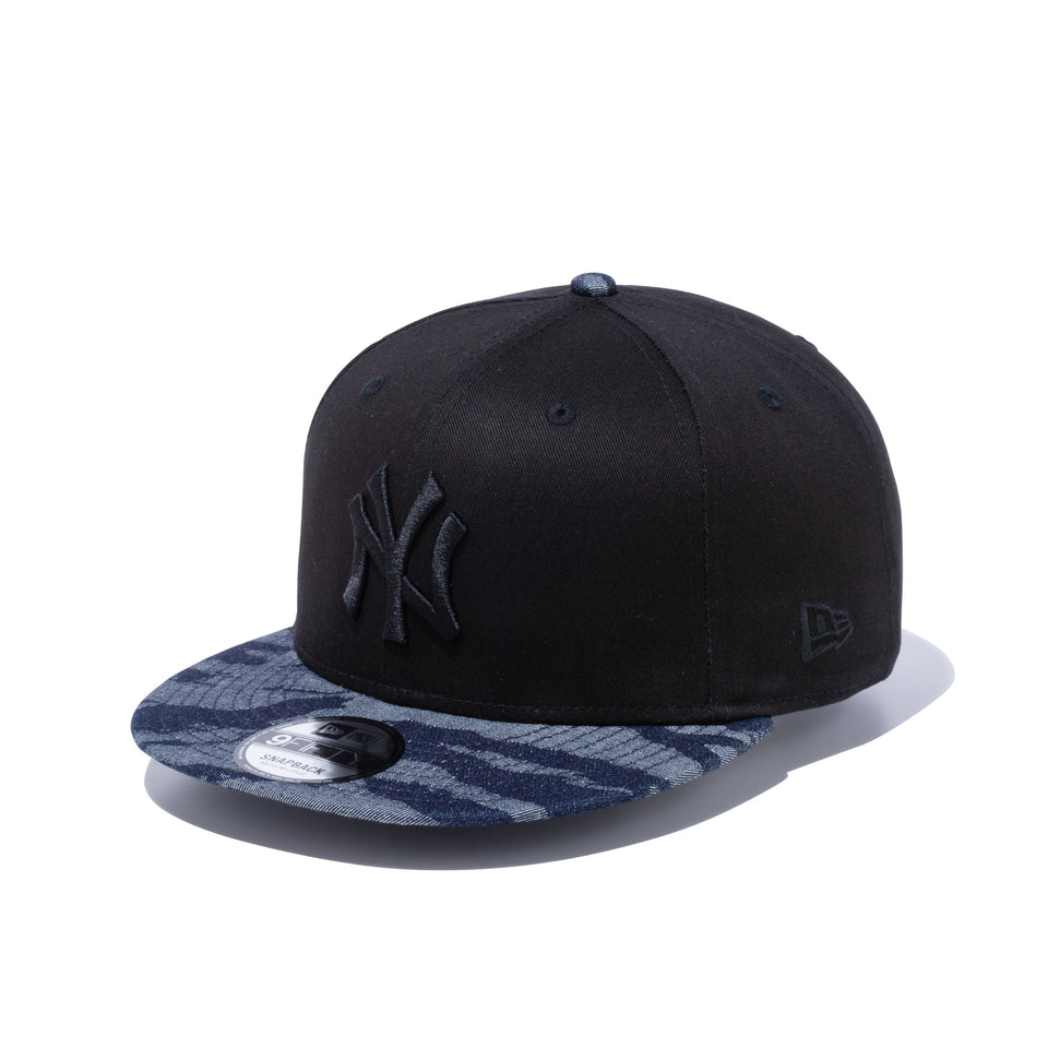 9FIFTY ニューヨーク・ヤンキース ジャカードデニム ブラック タイガーストライプカモバイザー