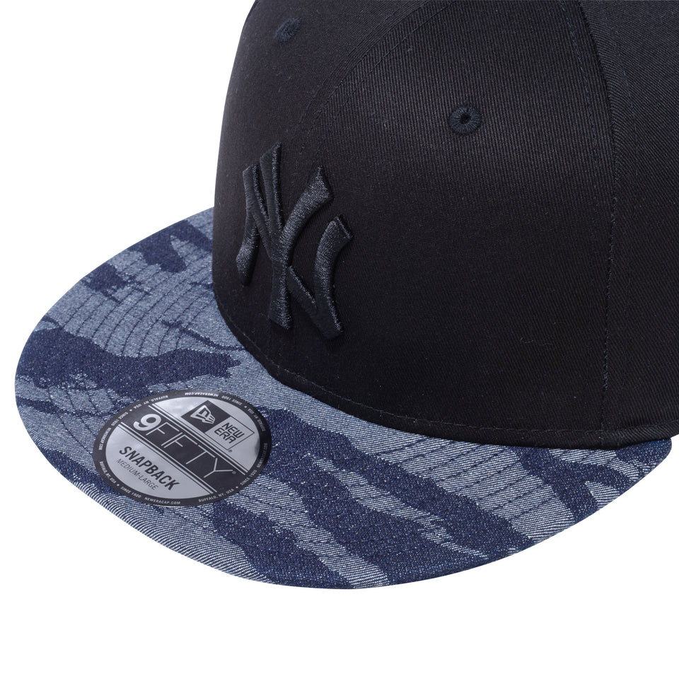 9FIFTY ニューヨーク・ヤンキース ジャカードデニム ブラック タイガーストライプカモバイザー