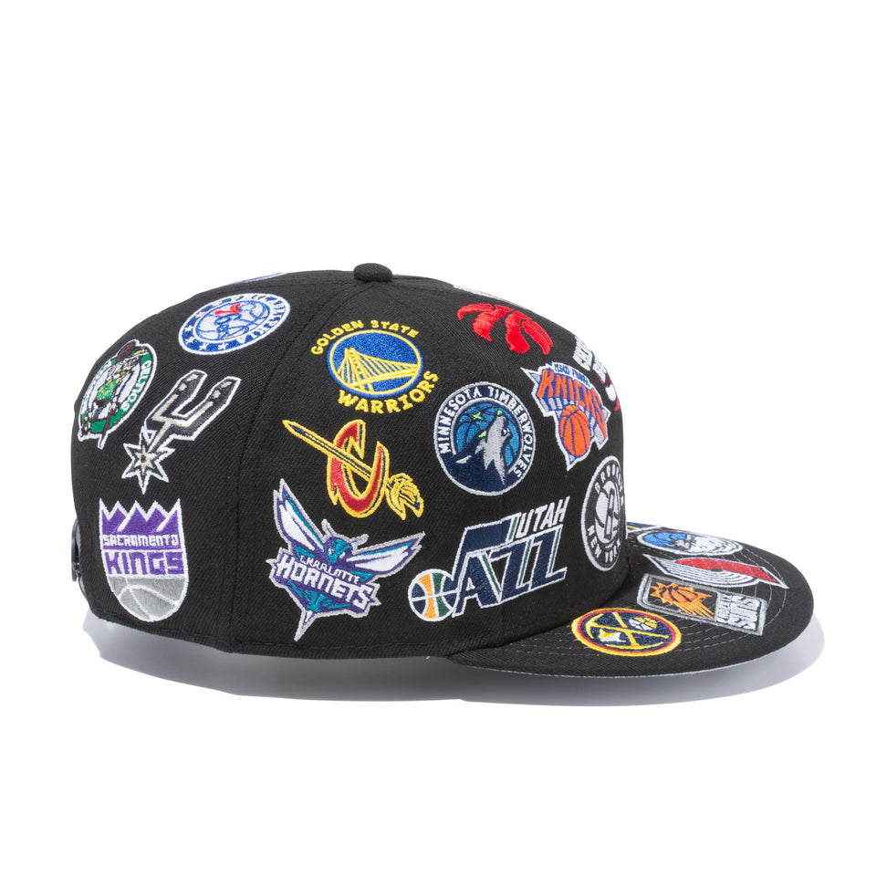 9FIFTY チームロゴオールオーバー NBA ブラック