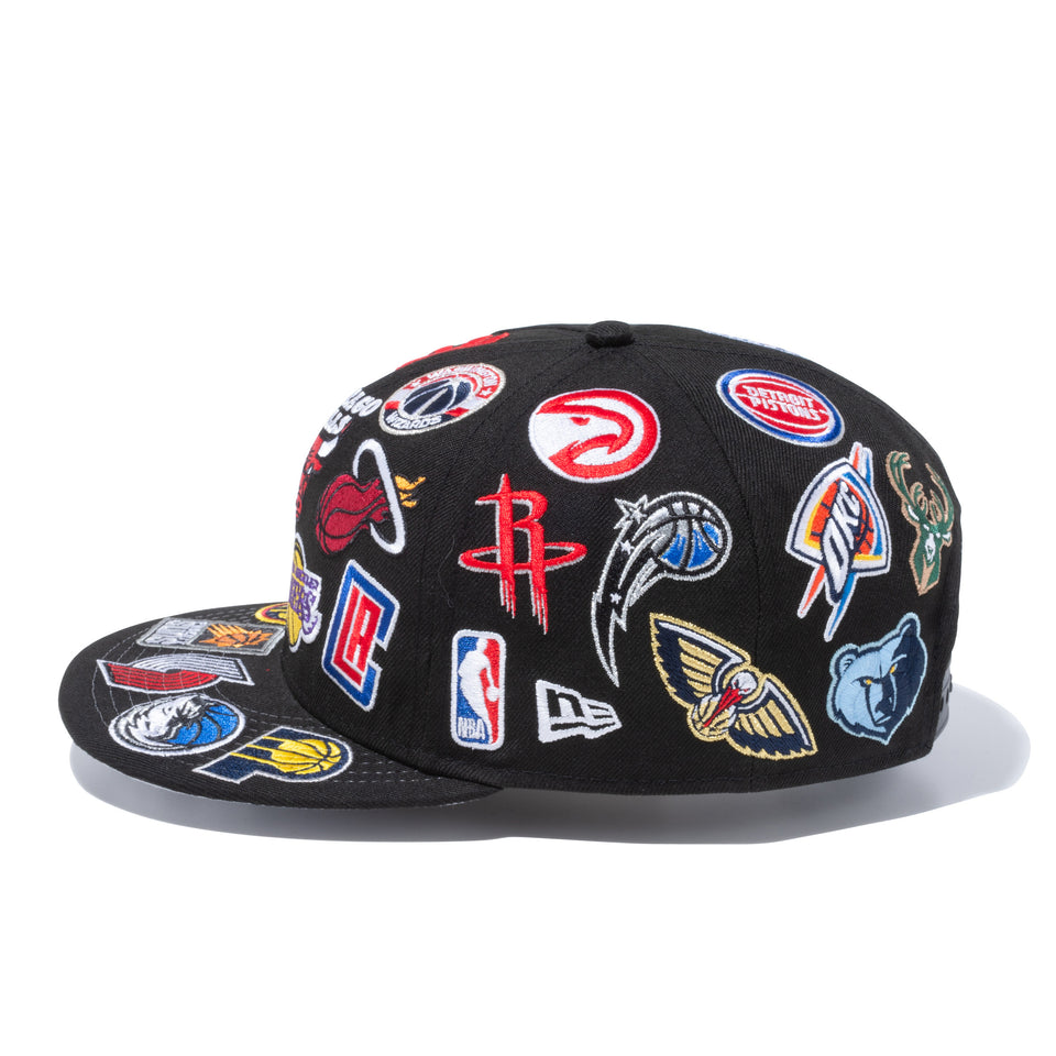 9FIFTY チームロゴオールオーバー NBA ブラック