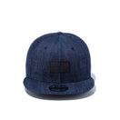9FIFTY メタルフラッグロゴ ウーブンパッチ インディゴデニム シャイニーゴールドメタルピン