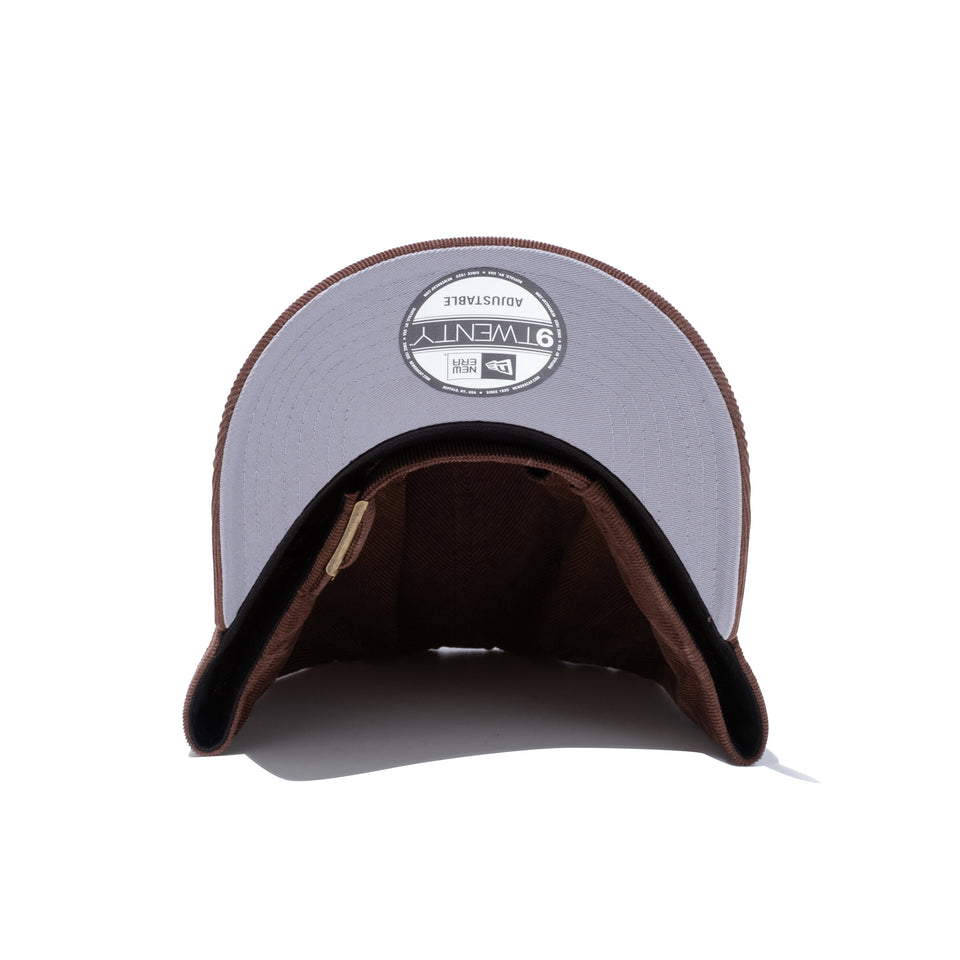 9TWENTY イージースナップ マイクロコーデュロイ newera ブラウン グレーアンダーバイザー