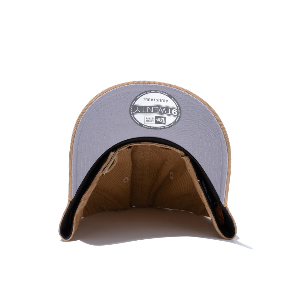 9TWENTY イージースナップ マイクロコーデュロイ newera ベージュ グレーアンダーバイザー