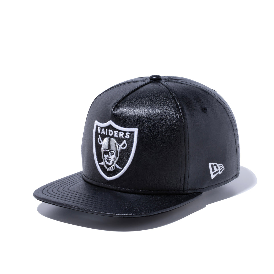5-Panel Square Visor シンセティックレザー ラスベガス・レイダース ブラック