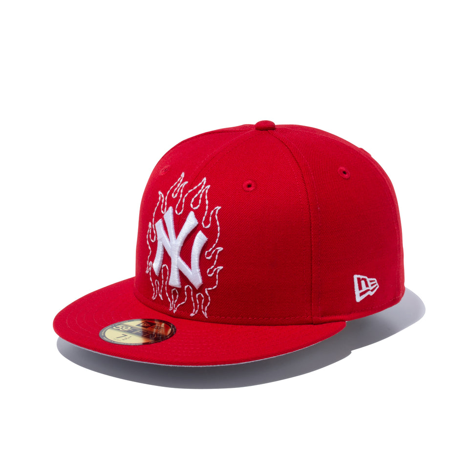 59FIFTY ニューヨーク・ヤンキース ステッチング ファイアーステッチ スカーレット グレーアンダーバイザー | NEW ERA ニューエラ公式オンラインストア