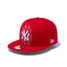 59FIFTY ニューヨーク・ヤンキース ステッチング ファイアーステッチ スカーレット グレーアンダーバイザー | NEW ERA ニューエラ公式オンラインストア