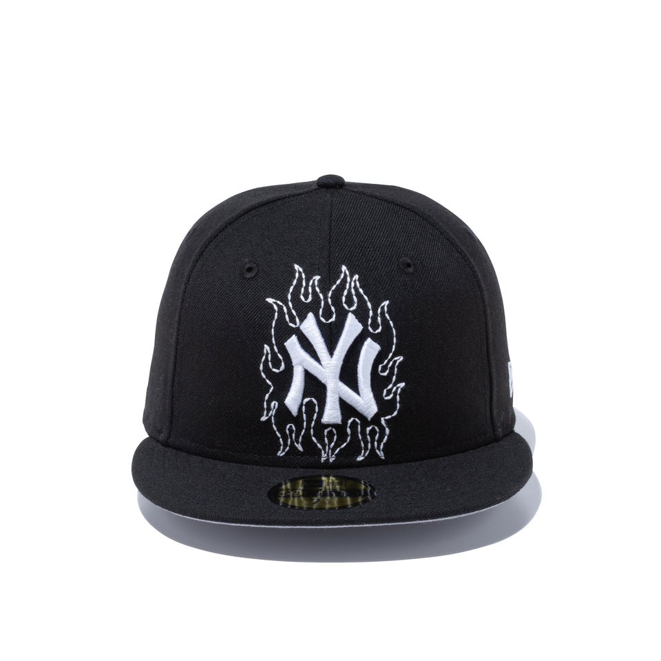 59FIFTY ニューヨーク・ヤンキース ステッチング ファイアーステッチ ブラック グレーアンダーバイザー