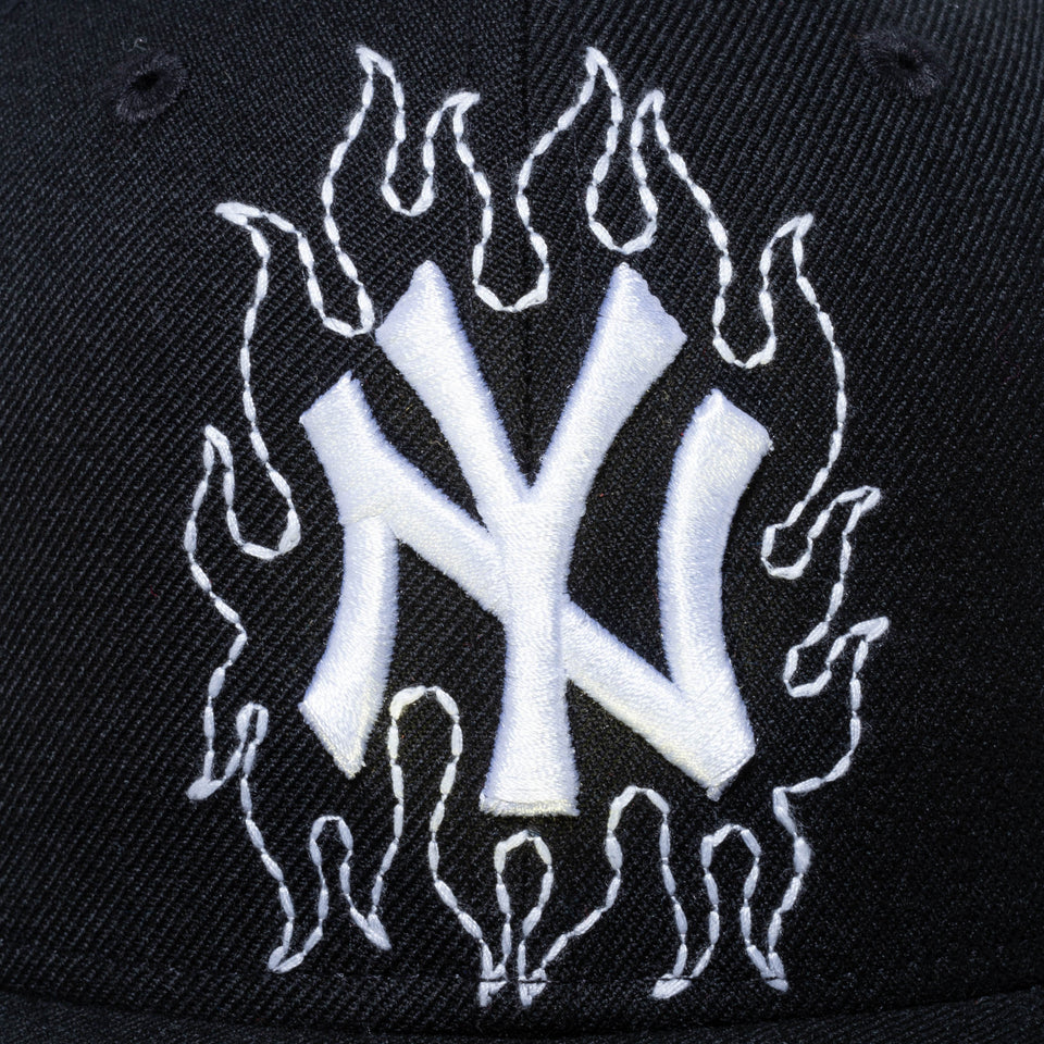 59FIFTY ニューヨーク・ヤンキース ステッチング ファイアーステッチ ブラック グレーアンダーバイザー