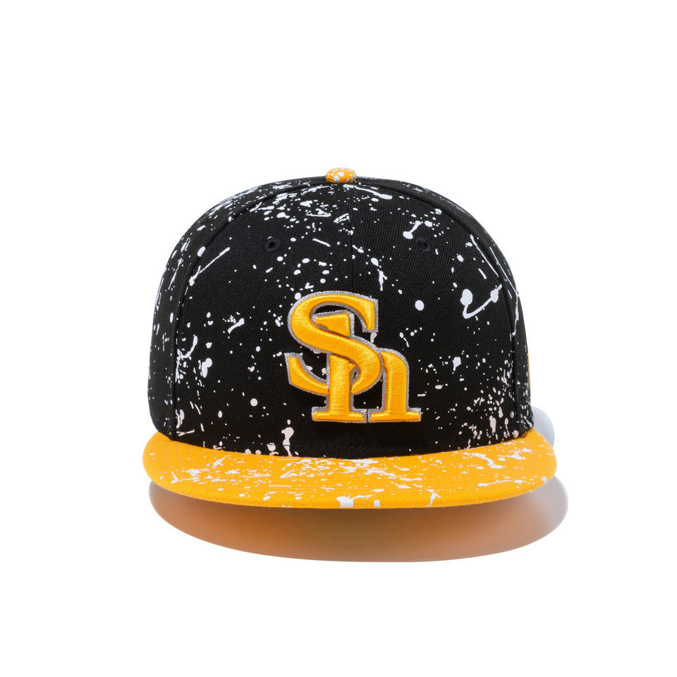 59FIFTY 福岡ソフトバンクホークス スプラッシュペイント ブラック Aゴールドバイザー