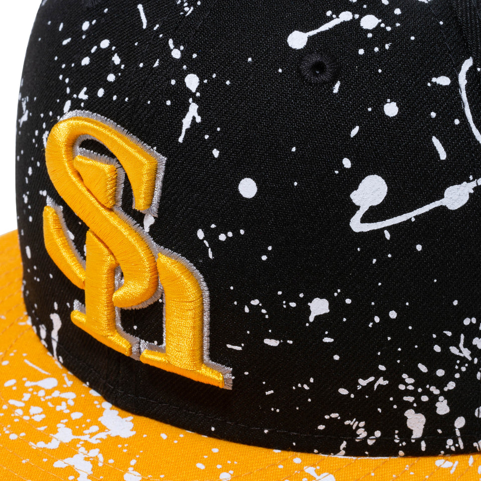 59FIFTY 福岡ソフトバンクホークス スプラッシュペイント ブラック Aゴールドバイザー