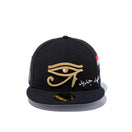 59FIFTY エジプト オールオーバーロゴ ブラック × メタリックゴールド