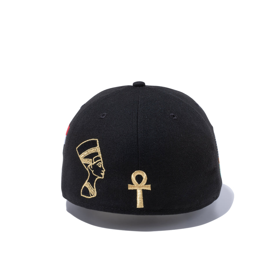 59FIFTY エジプト オールオーバーロゴ ブラック × メタリックゴールド