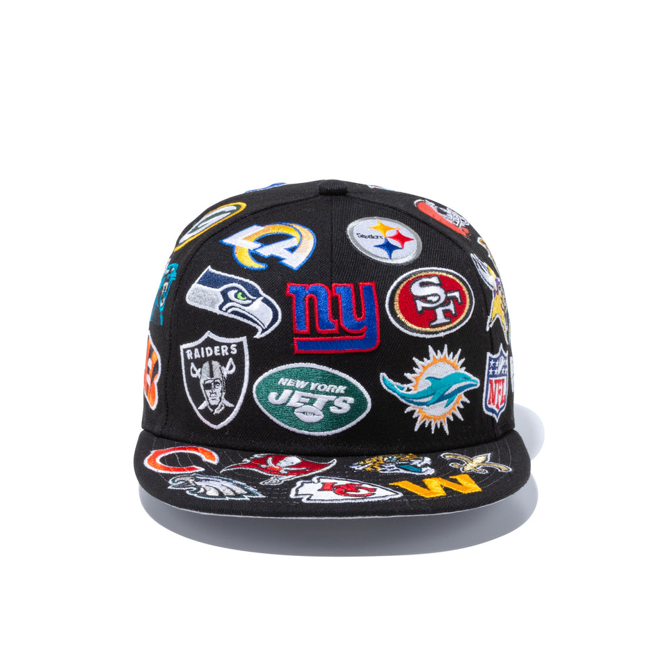 9FIFTY チームロゴオールオーバー NFL ブラック