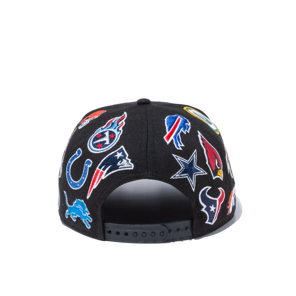 9FIFTY チームロゴオールオーバー NFL ブラック