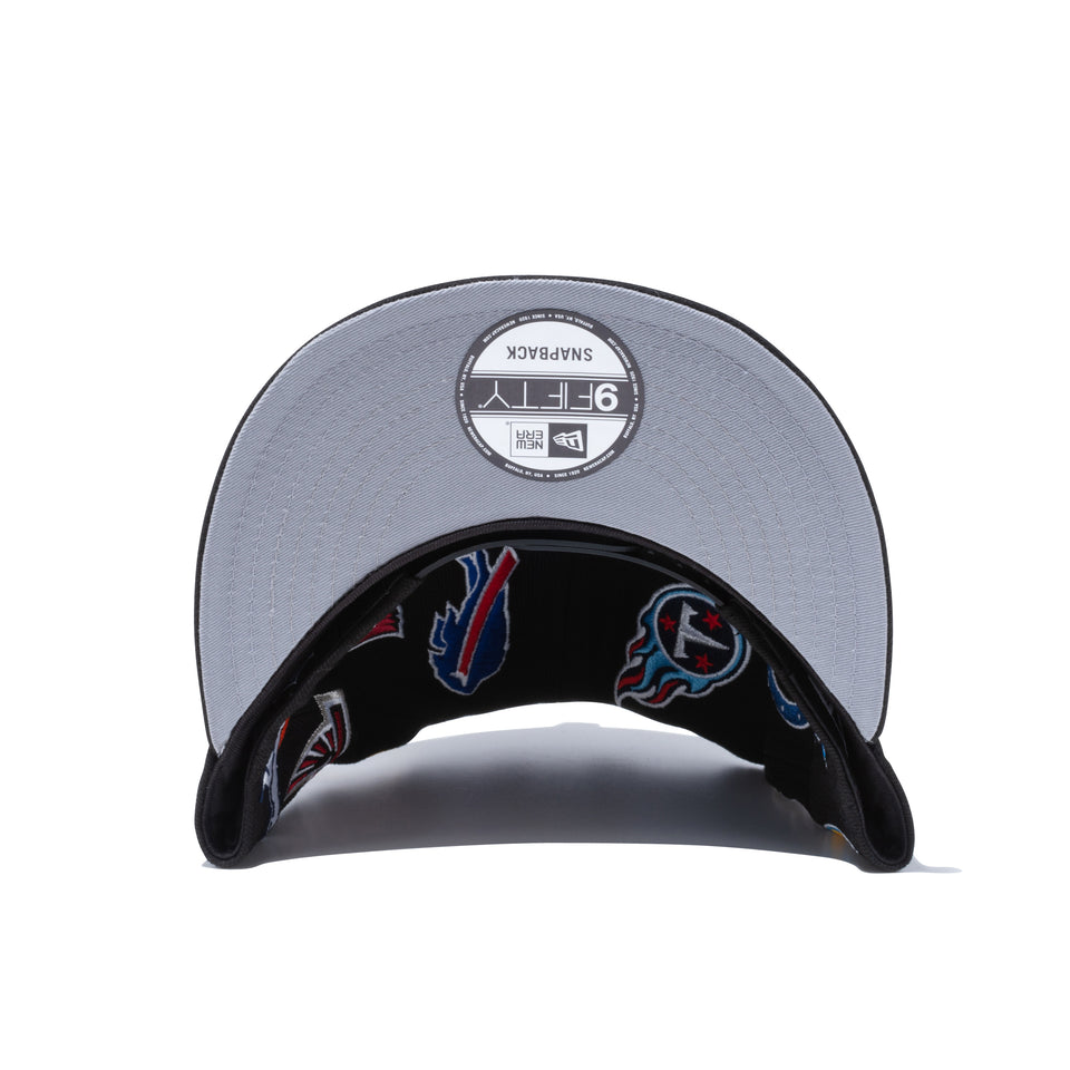 9FIFTY チームロゴオールオーバー NFL ブラック