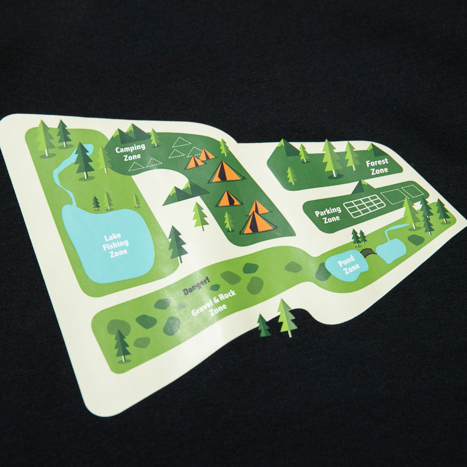 長袖 ウォーム Tシャツ キャンプサイト フラッグロゴ ブラック  【ニューエラ アウトドア】