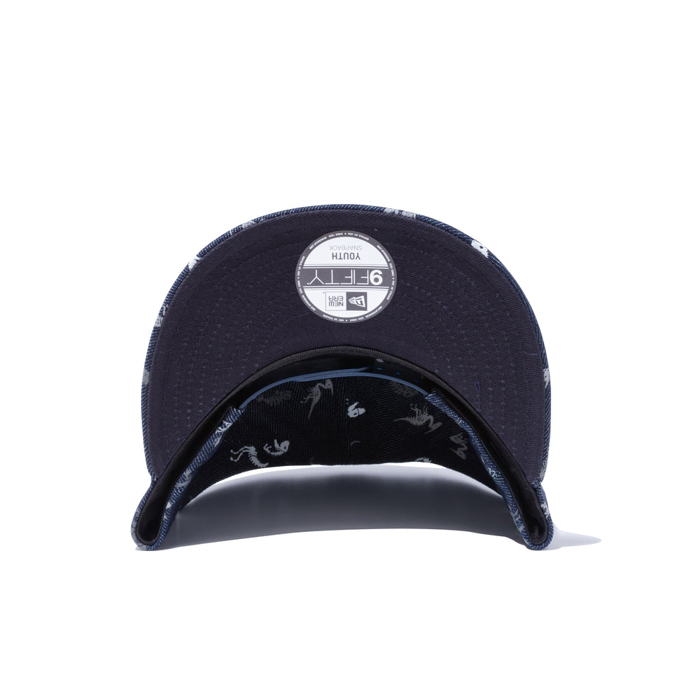 Youth 9FIFTY ダイナソー インディゴデニム オールオーバープリント