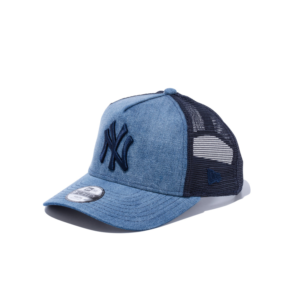 Youth 9FORTY A-Frame トラッカー ニューヨーク・ヤンキース ウォッシュドデニム × ミッドナイトネイビー | NEW ERA ニューエラ公式オンラインストア