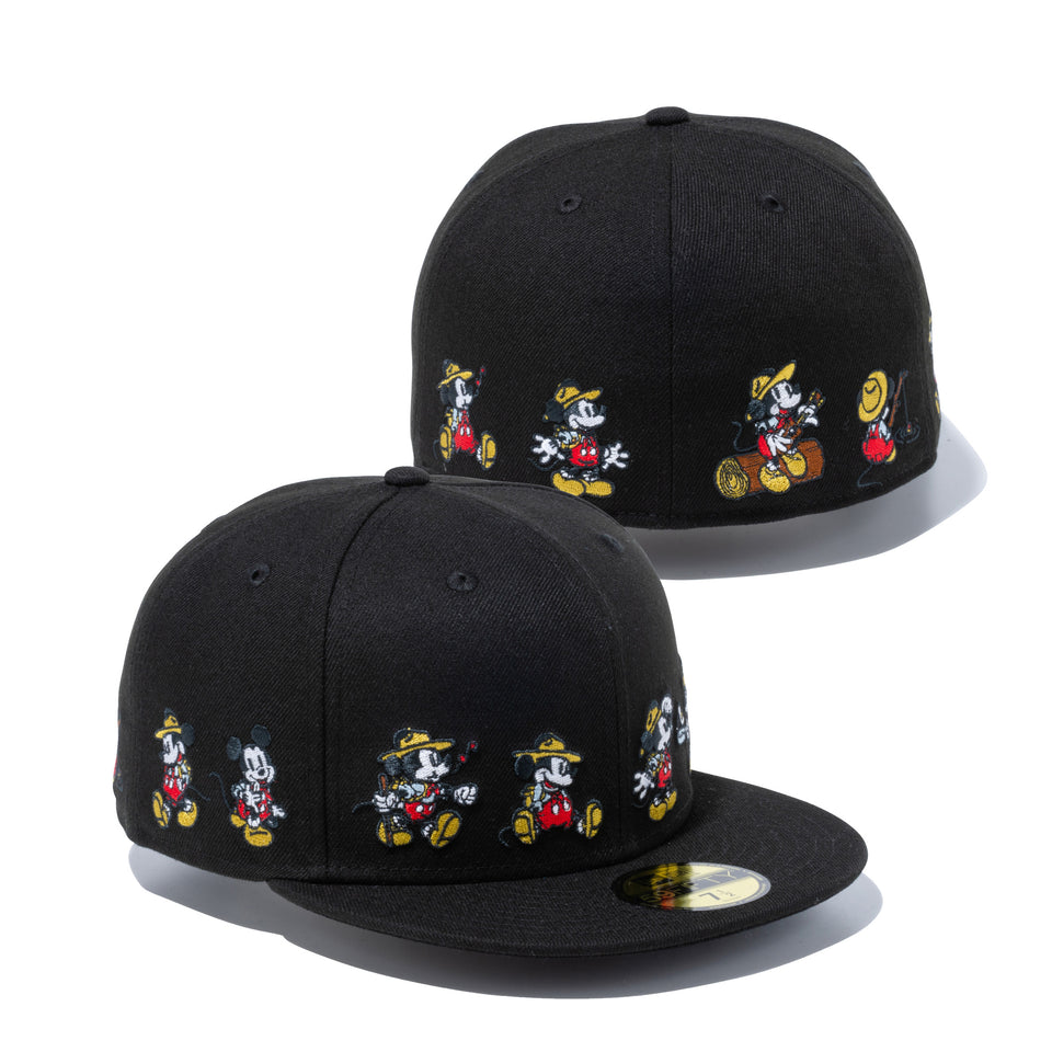59FIFTY ディズニー ミッキーマウス ブラック オールオーバー  【ニューエラ アウトドア】