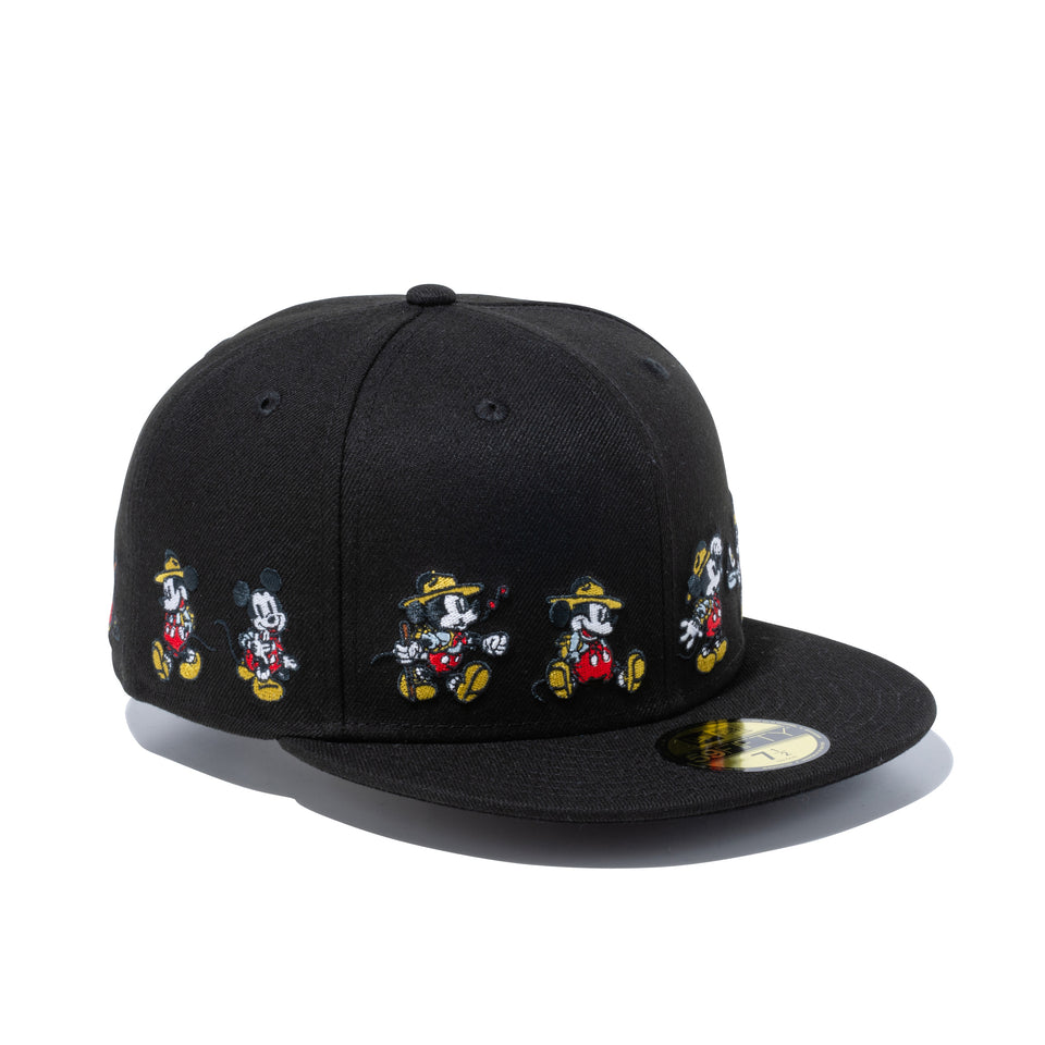 59FIFTY ディズニー ミッキーマウス ブラック オールオーバー  【ニューエラ アウトドア】