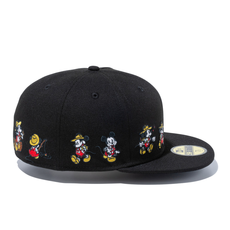 59FIFTY ディズニー ミッキーマウス ブラック オールオーバー  【ニューエラ アウトドア】
