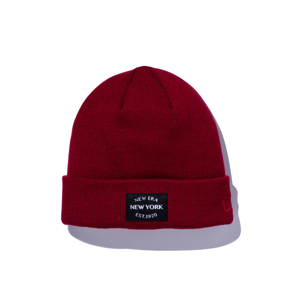 ベーシック カフニット ミッド New Era New York est 1920 バーガンディー