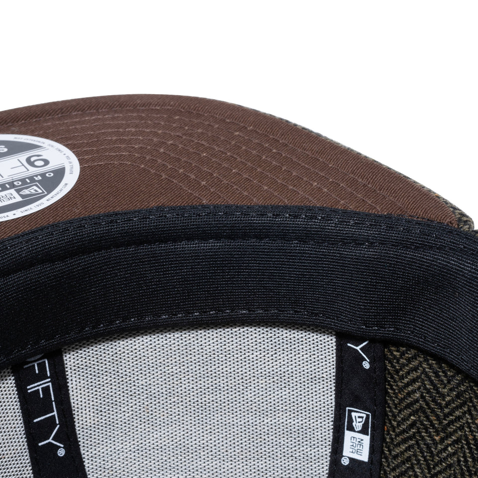 【ゴルフ】 9FIFTY Original Fit ネップツイード スクエアニューエラ カーキヘリンボーン