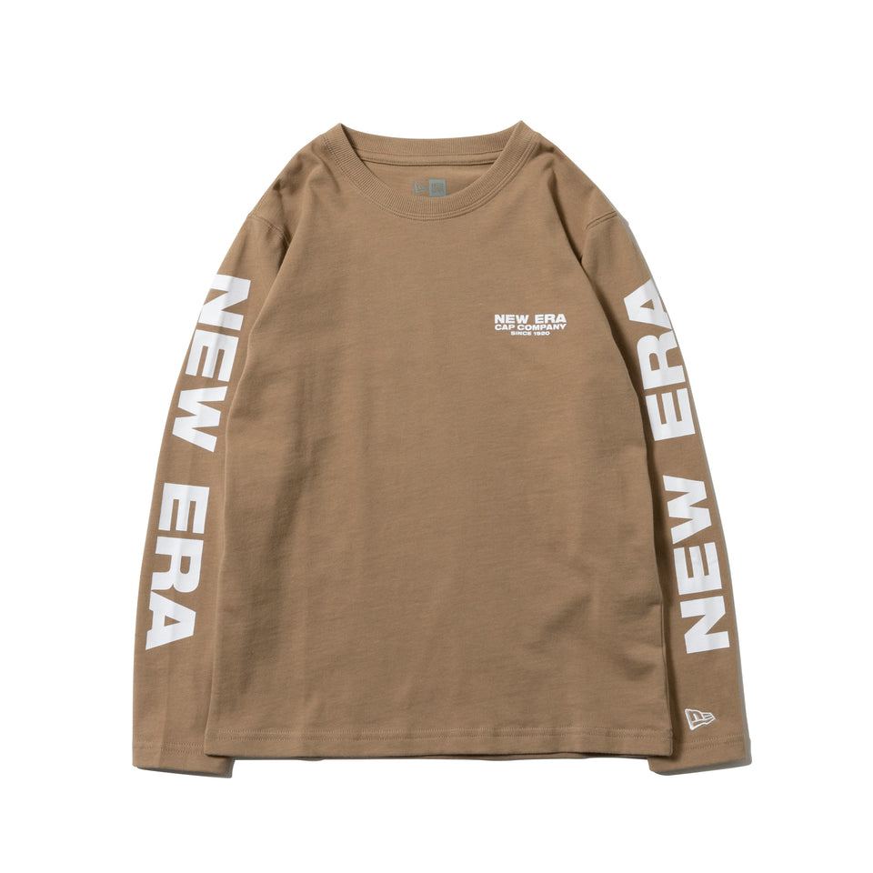 Youth 長袖 コットン Tシャツ New Era Cap Company ベージュ