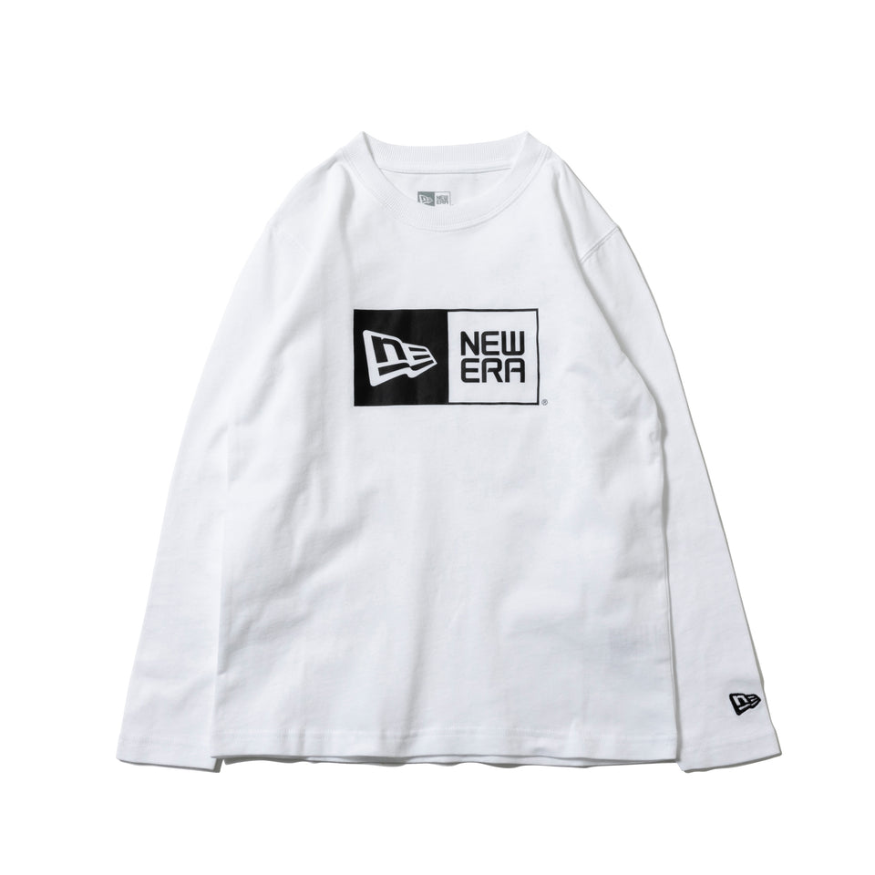 Youth 長袖 コットン Tシャツ ボックスロゴ ホワイト