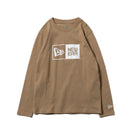 Youth 長袖 コットン Tシャツ ボックスロゴ ベージュ