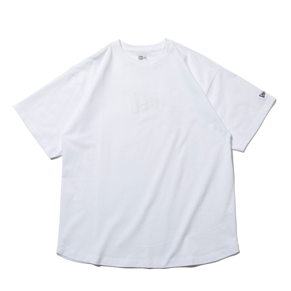 オーバーサイズド 半袖 コットン Tシャツ フラッグロゴ ホワイト × ホワイト | NEW ERA ニューエラ公式オンラインストア