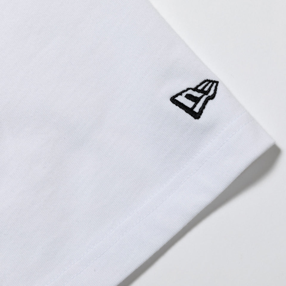 オーバーサイズド 半袖 コットン Tシャツ フラッグロゴ ホワイト × ホワイト